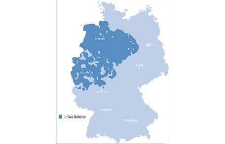 L-Gas Gebiete in Deutschland
